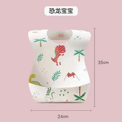 Cartoon Print Disposable Children's Bib, Waterproof Non-Woven - 11