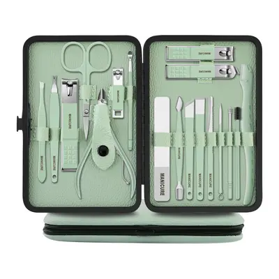 Nail care set 18-piece, nail clippers, eyebrow knife, pedicure tools