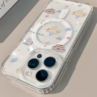 简约少女透明磁吸适用苹果17promax手机壳17 16透明磁吸11亚克力 - 5