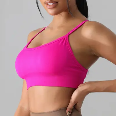 Women's Cross-Back Yoga Tank Top with Bra - 12