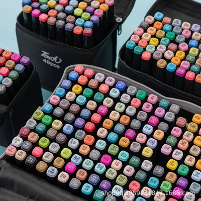 Double-Ended Refillable Marker Set, 36 to 168 Colors, Oil-Based