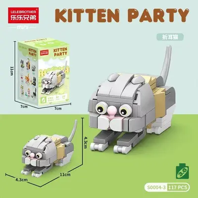 Cute Cat Assembly Building Block Set, Educational Toy for Children - 8