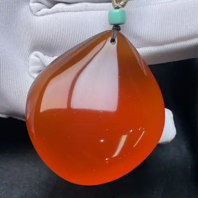 Qingyu stone pendant fish bone hand polished - 4