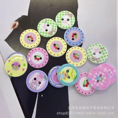 Colourful Retro Plaid DIY Decorative Buttons, Mixed Pack - 10
