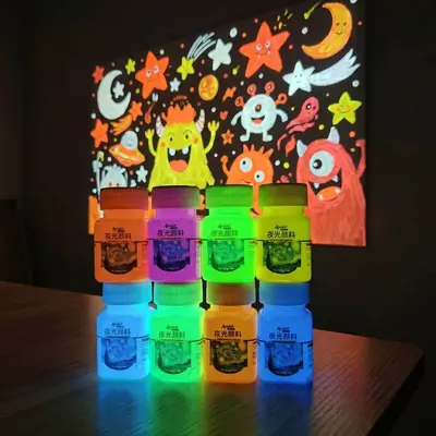 Luminous acrylic paint set, phosphorescent glow-in-the-dark - 3