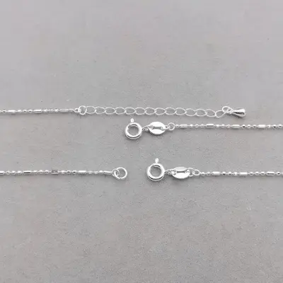 S925 gümüş çiçekli boncuk zincir kolye, çok yönlü - 3