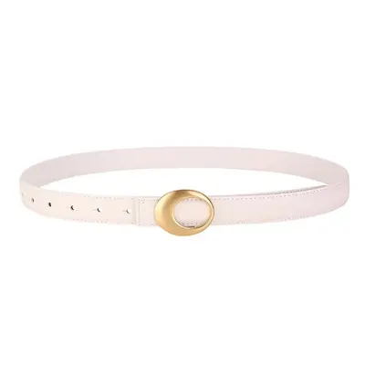 Women's Black Genuine Leather Belt with Hidden Buckle - 8