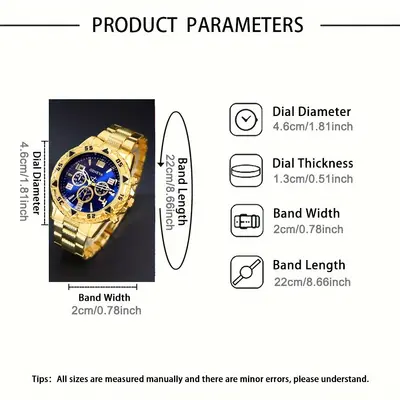Men's watch and accessory set, four-piece business style