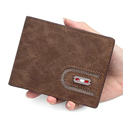 Men's Short Wallet with Multiple Card Slots, Zipper and Banknote Compartment - 8