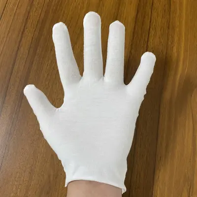 Disposable Thin Cotton Non-Slip White Work Gloves