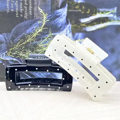 Japanese-style cute transparent polka dot claw clip fashion large hair clip versatile hair clip girls shark clip hair accessory - 11