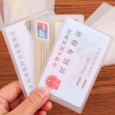 Anti-Magnetic Transparent ID Card Holder with Neck Strap and Bus Card Slot