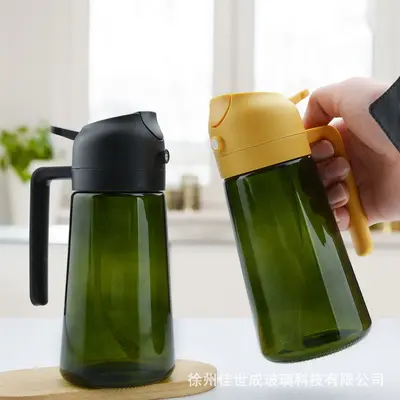 Yağ şişesi toptan sınır ötesi 470ml cam yağ şişesi ev kullanımı için büyük kapasiteli sprey ve dökme entegre yağ şişesi damlatmayan sprey ve dökme çift kullanımlı. - 5