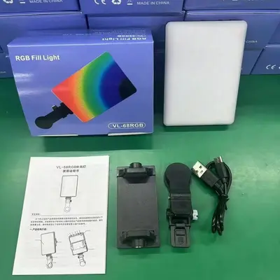 Tragbare Fill-Light für Live-Streaming, tragbare Fotoleuchte, dreifarbige RGB Softlight für Foto-, Kamera- und Telefon-Fill-Light. - 8