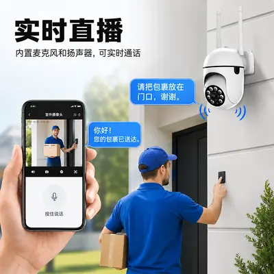 WiFi gözetleme kamerası, gece görüşü, panoramik