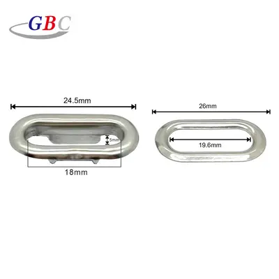 Stainless Steel Oval Eyelet 4-Piece Baseball Cap/Duck Bill Cap Adjustment Buckle Wholesale - 9