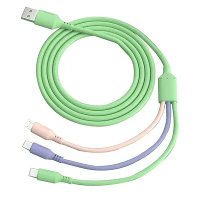Süper Hızlı Şarj 120W 6A Üçü Bir Arada Şarj Kablosu Apple Type-C Android Telefon Uyumlu Üçlü Hızlı Şarj Kablosu - 10