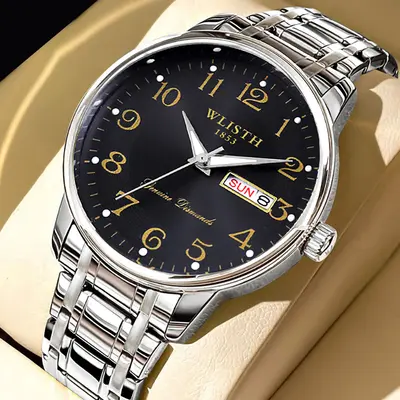 WLISTH men's quartz watch, large numerals, waterproof - 8