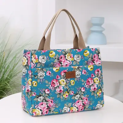 New Portable Canvas Large Bag Office Worker Tote Bag Ethnic Style Bag Large Capacity Document Bag - 9