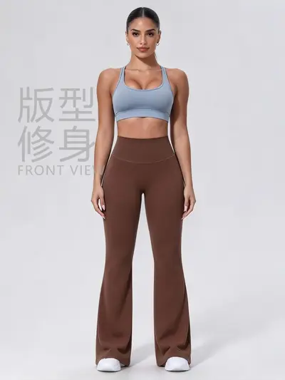 Mingda yoga pantolon, geniş paça, yüksek bel - 4