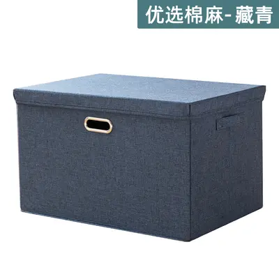 Foldable fabric clothing storage box with lid and drawers - 9
