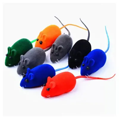 Vinyl flocked mouse cat toy with sound, simulation mouse