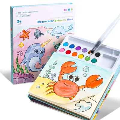 Sınır ötesi özel çocuk suluboya guaj grafiti yapışkan notlar boyama DIY boya suluboya boyama boyama seti. - 8