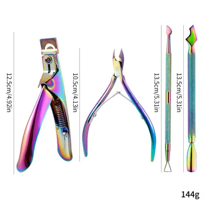 Stainless steel titanium nail care set, multi-piece - 11