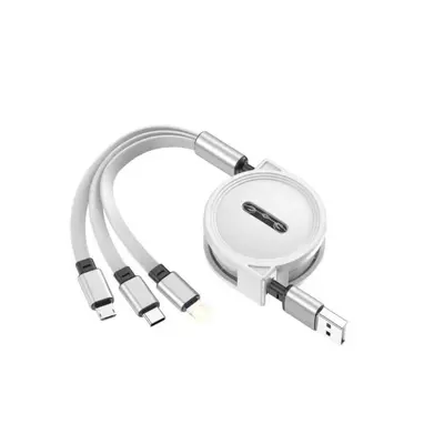 Printed logo three-in-one retractable data cable Year of the Snake gift company customized mobile phone fast charging one-to-three charging cable - 8