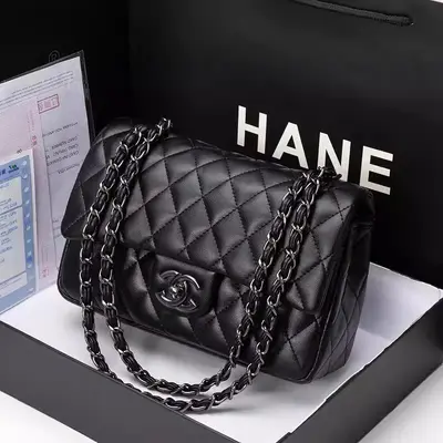 Genuine Leather CF Chain Small Single Shoulder Crossbody Bag for Women - 4