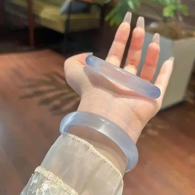 Zertifiziertes Violett-Achat-Armband Katzenauge - 9