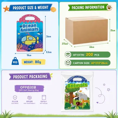 DIY Jelly Sticker Book for Children, Educational Scene Activity Book - 4