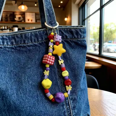 Cute Star Phone Charm and Beaded Phone Strap - 11
