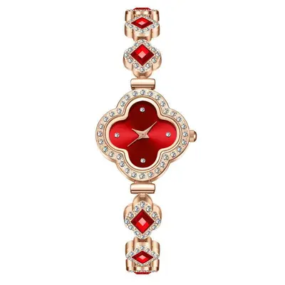Luxus-Damenuhr mit Kleeblatt-Design und Diamanten - 7