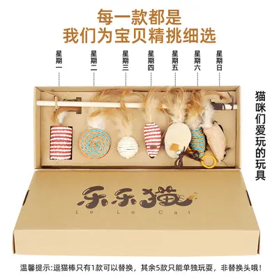 Feather Cat Teaser Wand Set with Chew-Resistant Molar Stick - 2