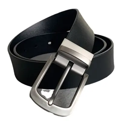 Men's belt %100 genuine leather pin buckle cowhide belt youth versatile fashion men's belt men's wholesale high quality.