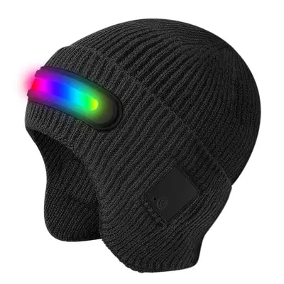 Amazon TikTok Premium Source Bluetooth Music Earphone Beanie LED Glowing Illuminated Colorful Light Beanie - 8