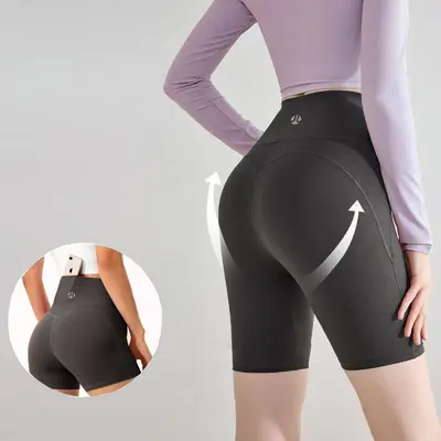 Butt-Lifting Double-Layer Yoga Cycling Shorts for Women - 12