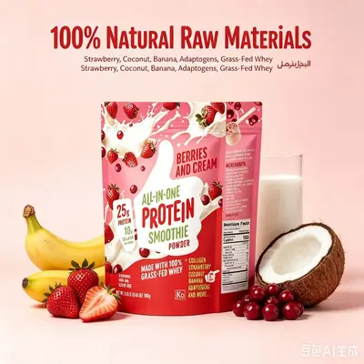 浆果奶油蛋白奶昔粉 All In One Protein Smoothie 草饲乳清胶原
