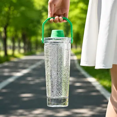 Ice-Crack Pattern Stainless Steel Shaker Insulated Bottle, Large Capacity - 13