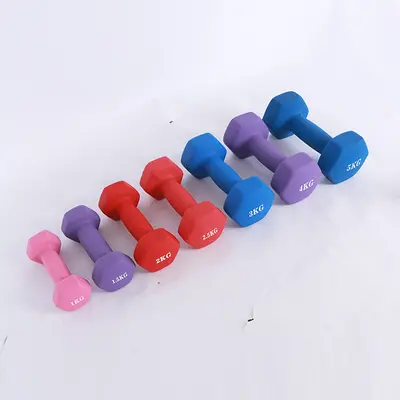 Kadınların evde fitness ekipmanları için plastikle doldurulmuş buzlu altıgen küçük dambıllar, yeni başlayanların kol kaslarını eğitmeleri için ve kauçuk kaplı erkek küçük dambıllar - 3