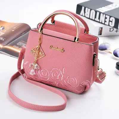 Women's Embroidered Small Handbag, Solid Colour, 2026 Model - 13