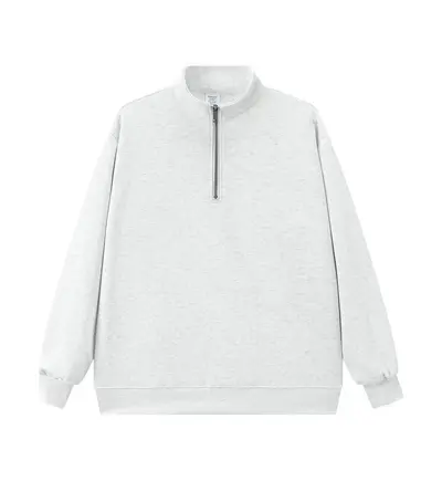 320 g dik yaka yarım fermuarlı sweatshirt, bol kesim, unisex - 9