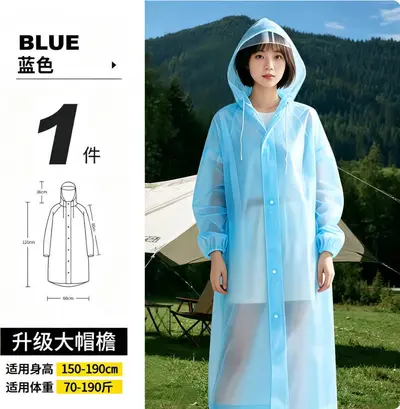 EVA-Regenjacke mit Kapuze, lang, Einweg - 7