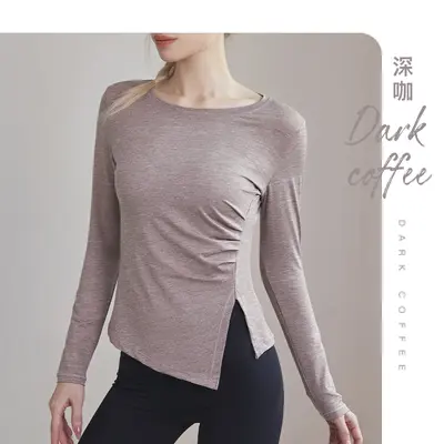 Women's Plus Size Long-Sleeve Quick-Dry Breathable Stretch Yoga Top - 6