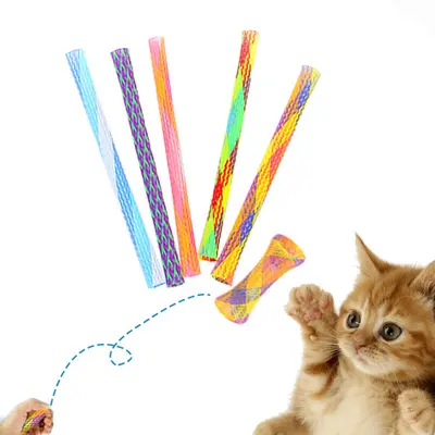 Renkli Teleskopik Kedi Oltası Yaylı Etkileşimli Kedi Oyuncağı
