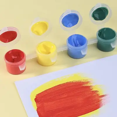 Çocuklar için akrilik boya şeritleri 12 renkli set 6 yapışık sanat boyama boyama DIY alçı bebek suluboya boya