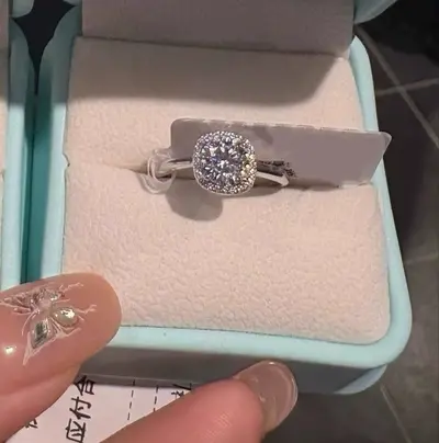 Moissanite square ring, luxury gemstone women's ring - 8