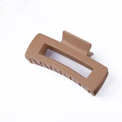 Hochwertige Milchkaffee-farbene Haarklammer mit Frosted-Oberfläche Internet-berühmte Hüte Damen Haarspange mit großem Hai-Clip Haarhalter Großhandel