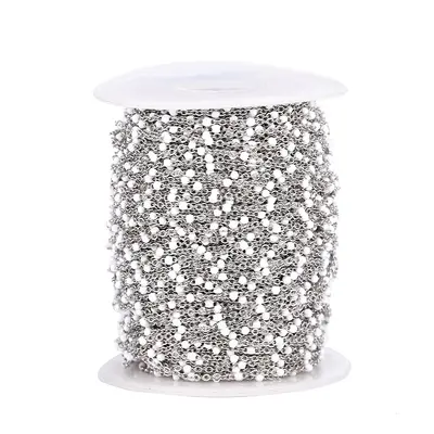 Stainless Steel Drip Oil Chain with Colored Enamel Beads for DIY - 8